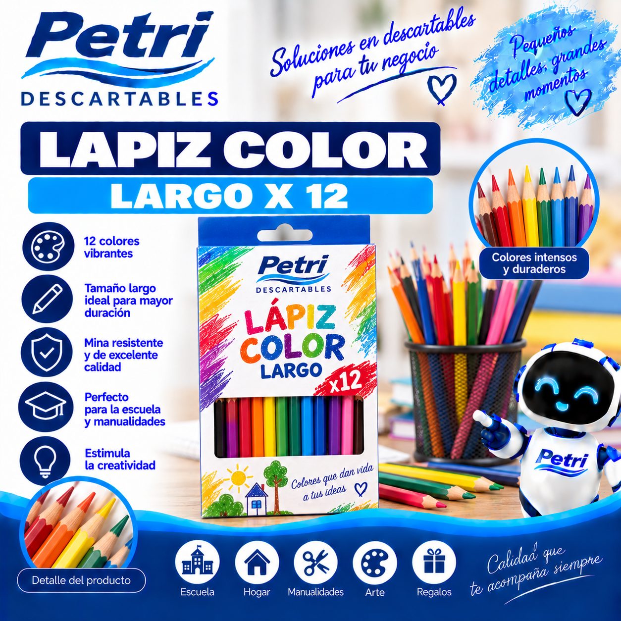 LAPIZ COLOR LARGO X 12