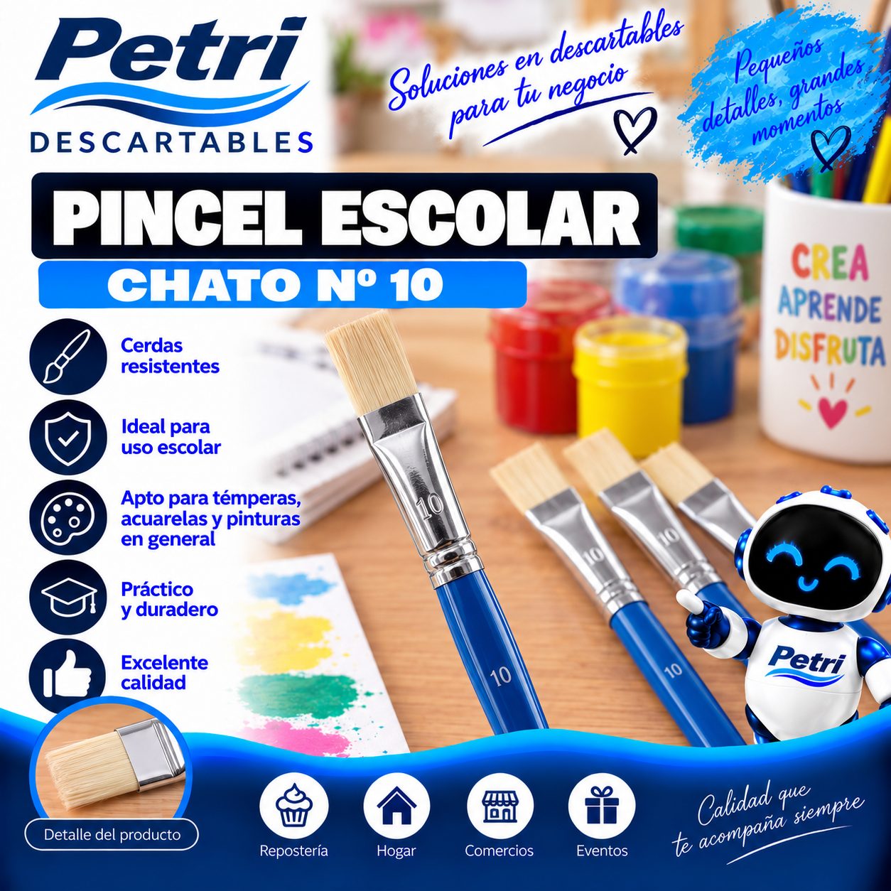 PINCEL ESCOLAR CHATO Nº 10