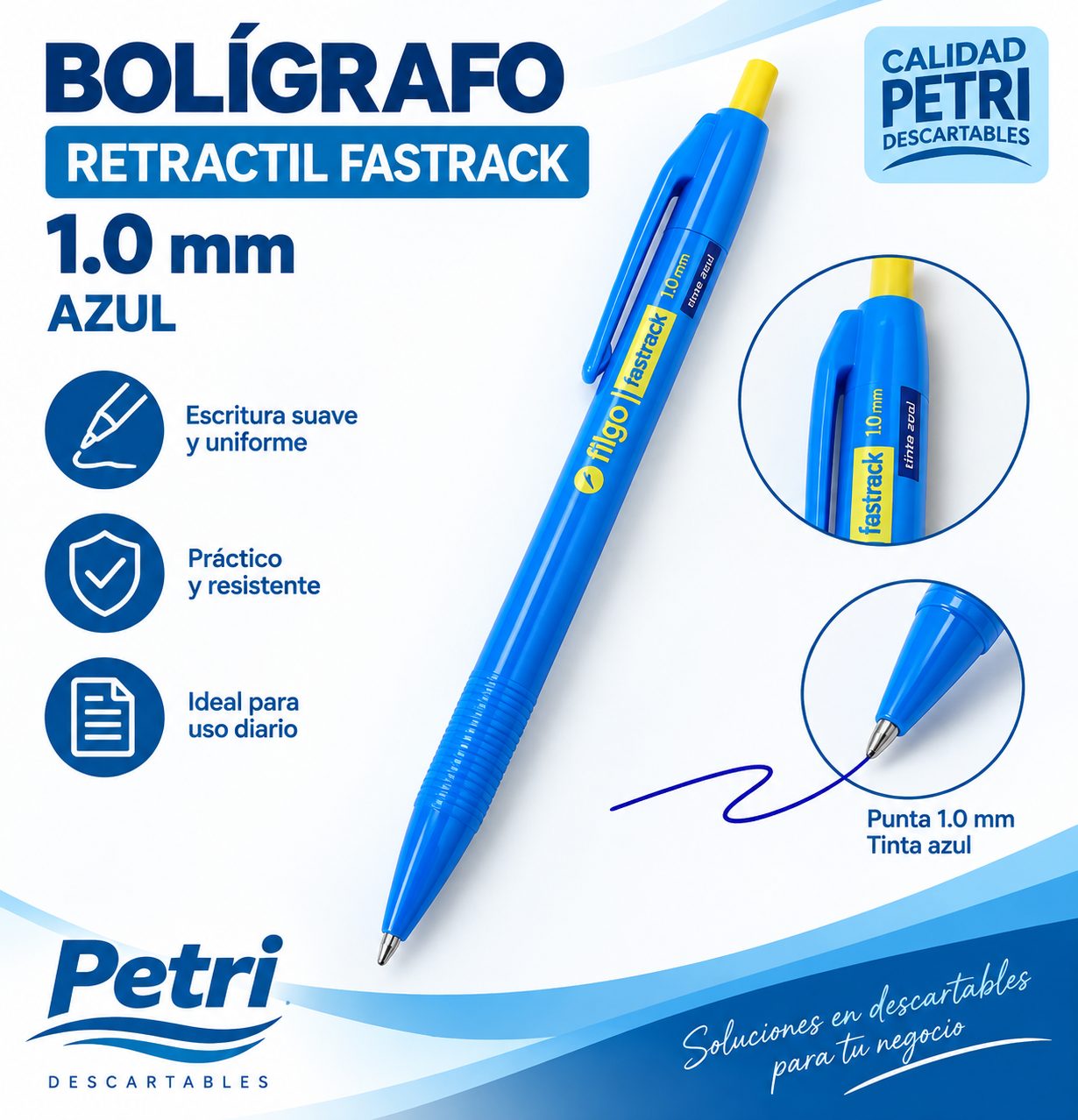 BOLIGRAFO RETRACTIL FASTRACK 1.0 AZUL
