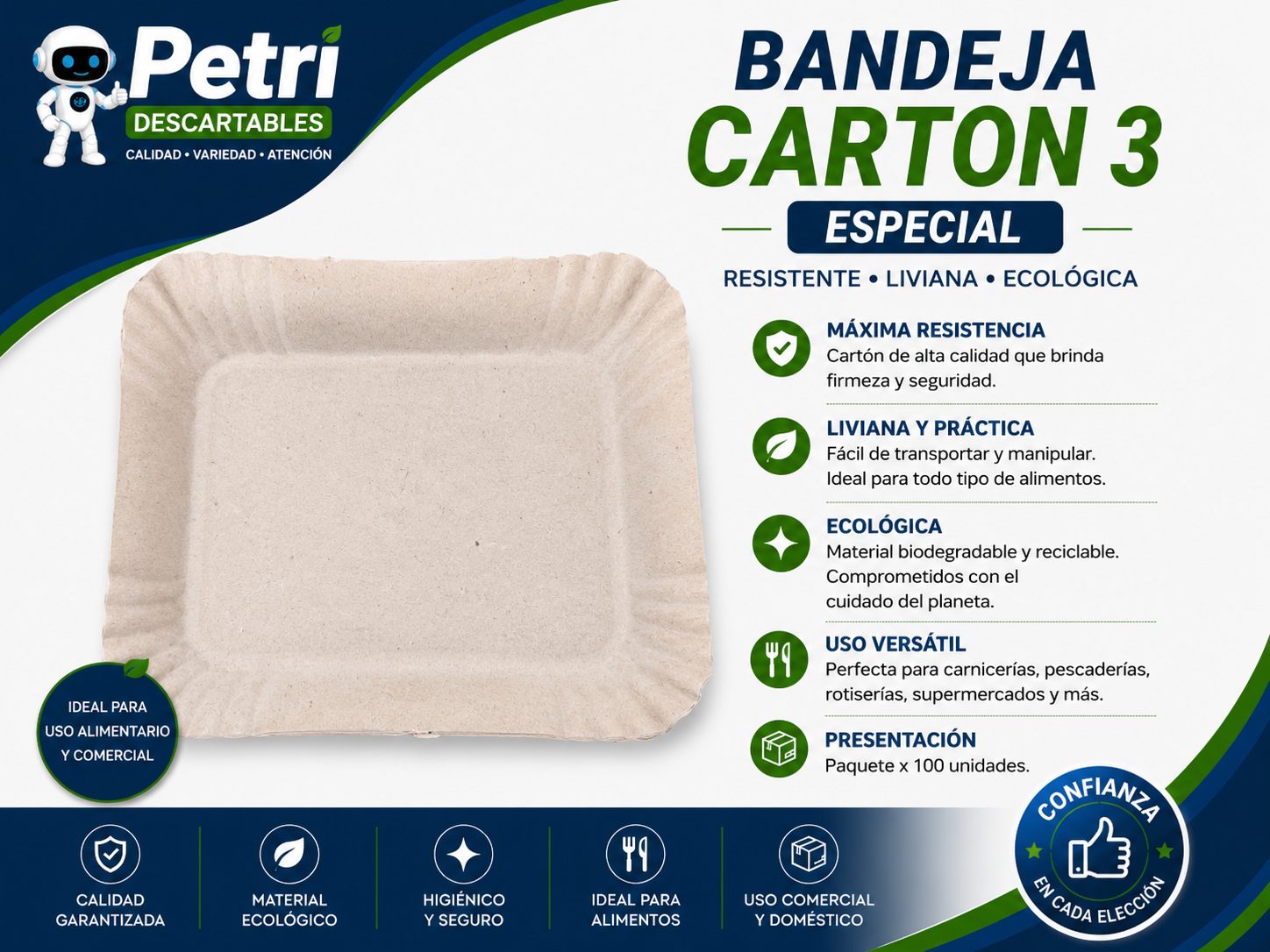 BANDEJA CARTON 3 ESPECIAL