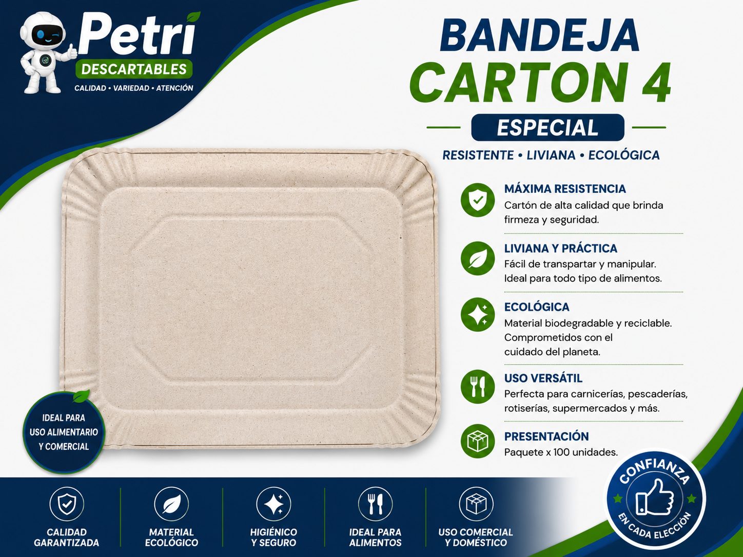 BANDEJA CARTON 4 ESPECIAL