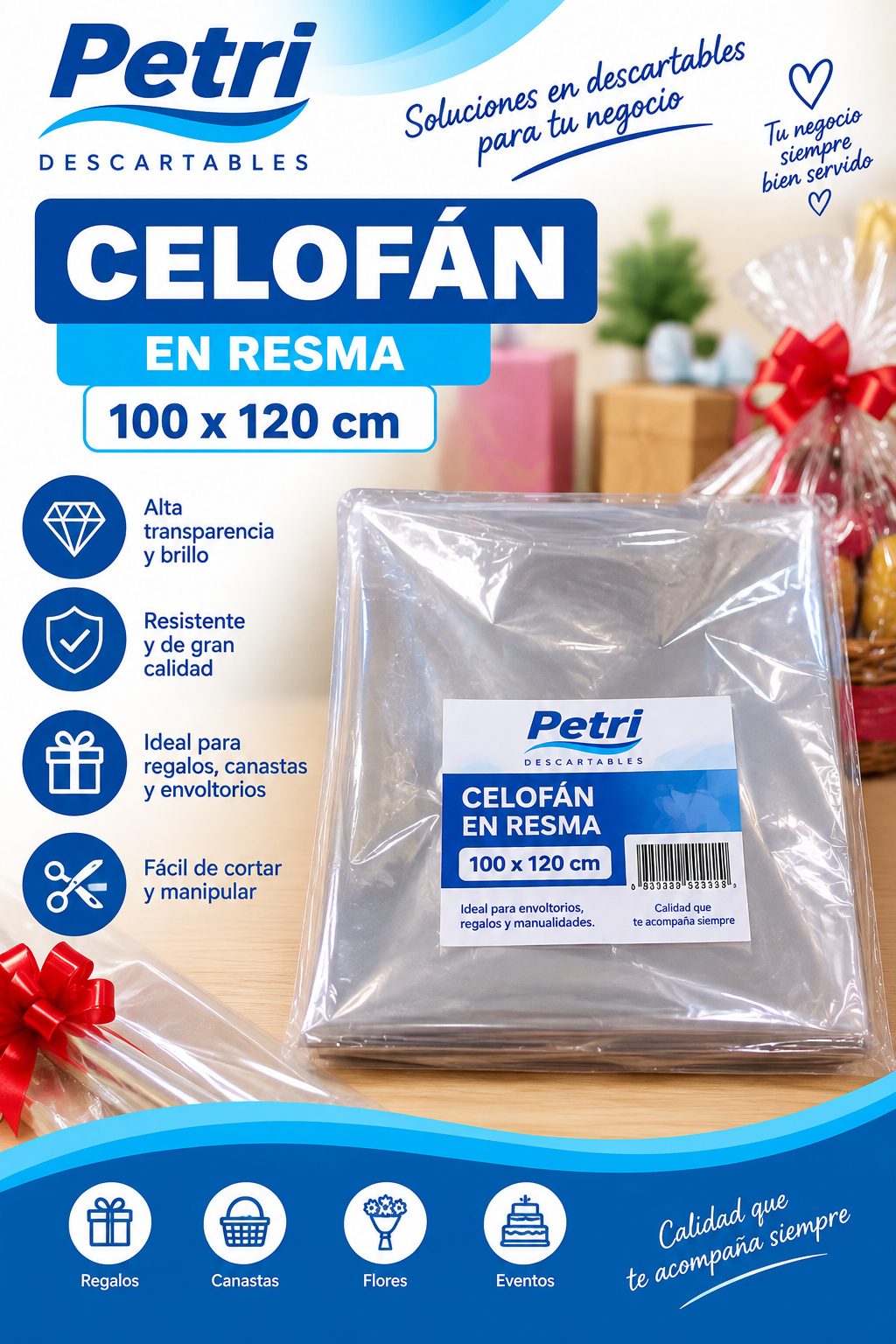 CELOFAN EN RESMA 100X120 C.M.