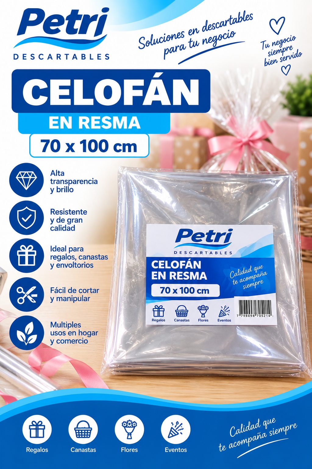 CELOFAN EN RESMA 70X100 C.M.