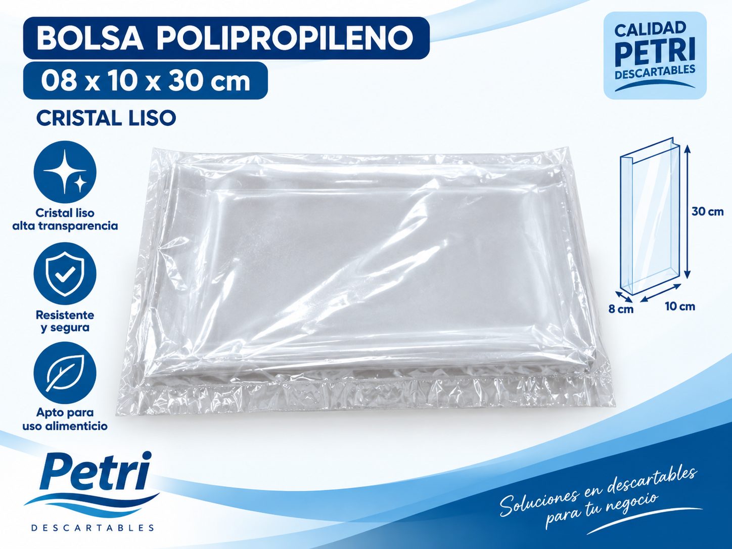 BOL POLIP 08X10X30 CRISTAL LISO