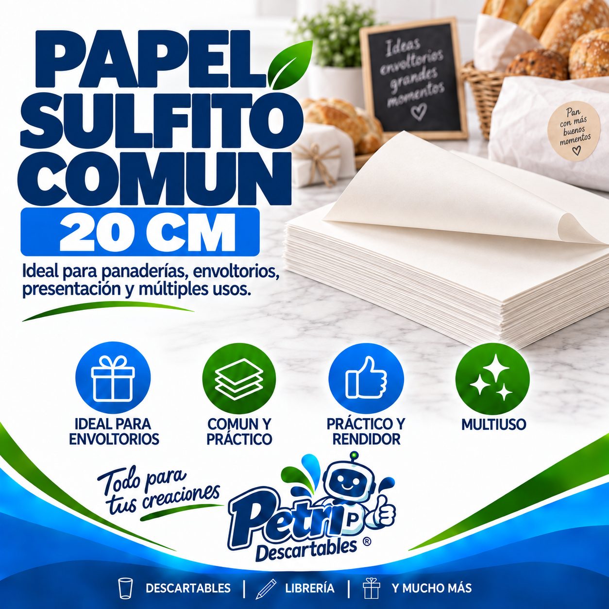PAPEL SULFITO COMUN 20 CM