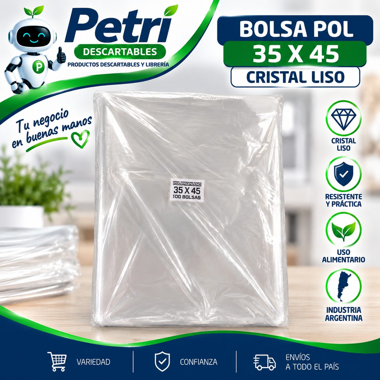 BOL POLIP 35X45X30 CRISTAL LISO