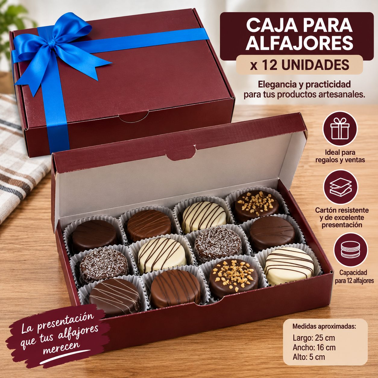 CAJA  ALFAJORES X 12 UNIDADES