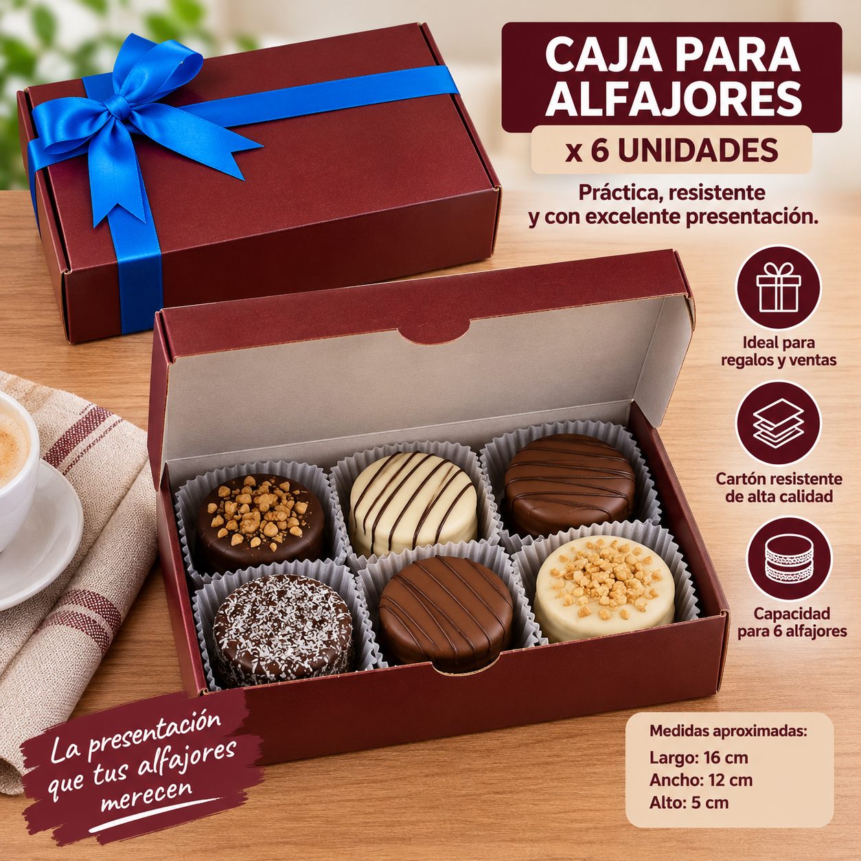 CAJA ALFAJORES X 6 UNIDADES