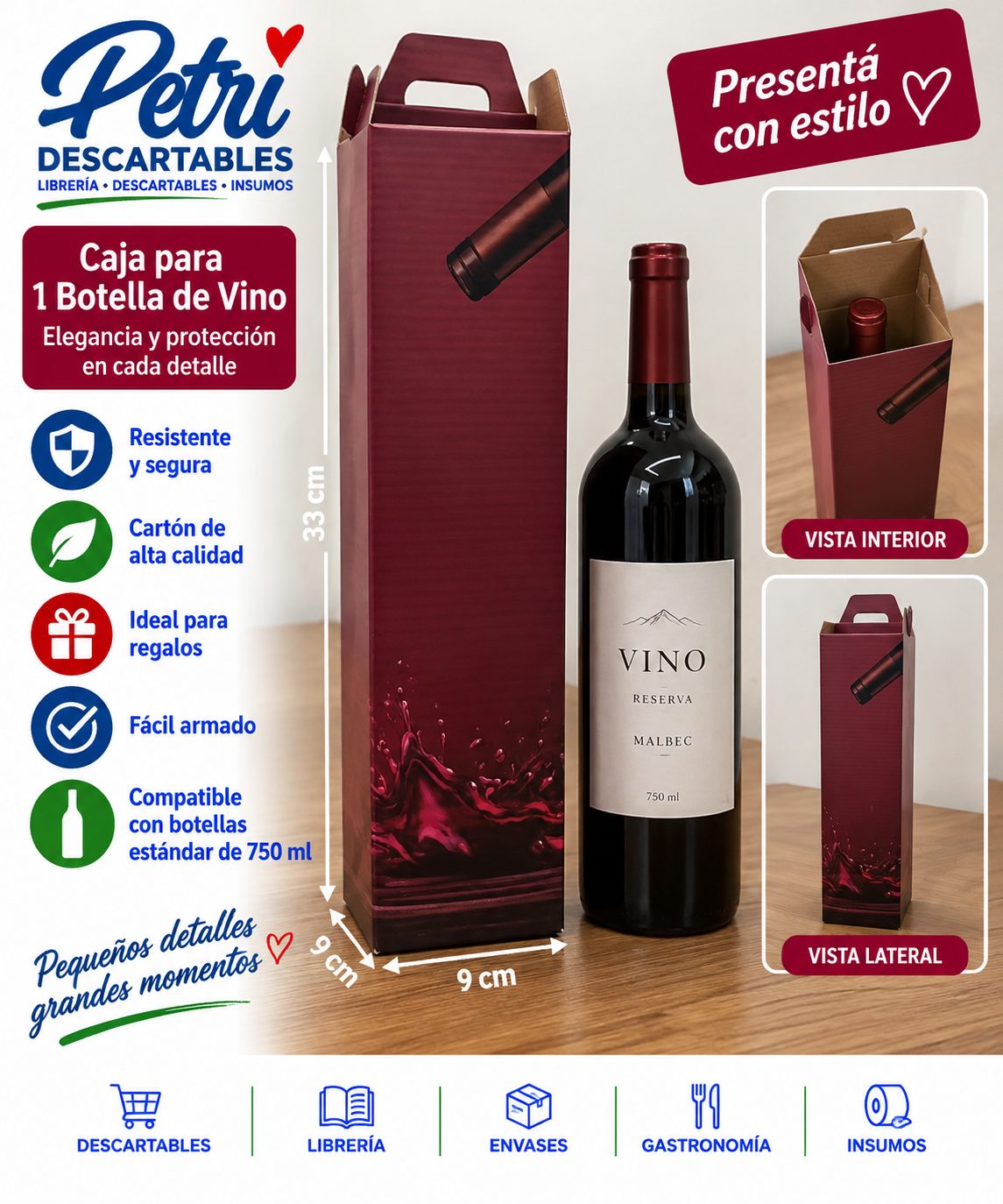 CAJA P/1 BOTELLA DE VINO