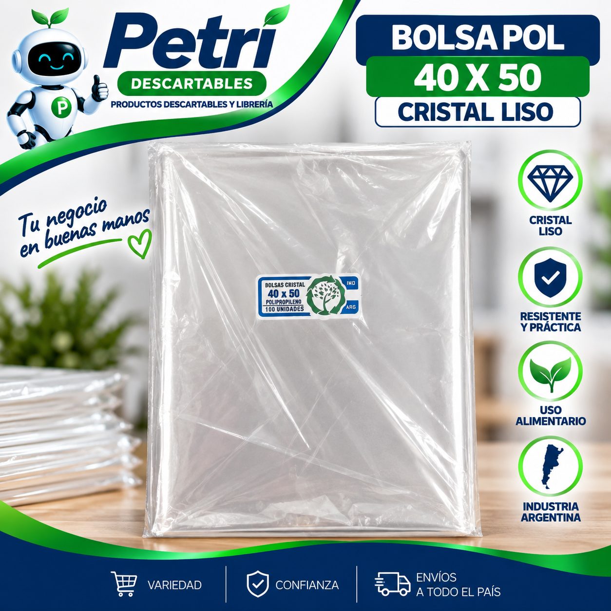 BOL POLIP 40X50X30 CRISTAL LISO