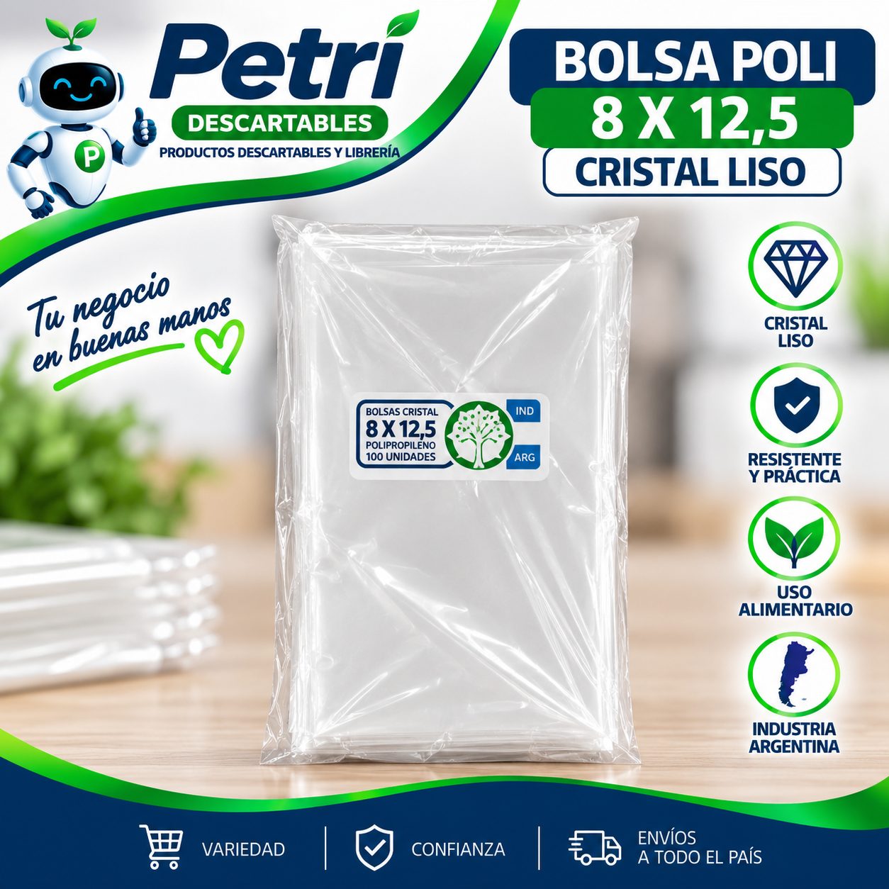 BOL POLIP 8X12,5X30 CRISTAL LISO