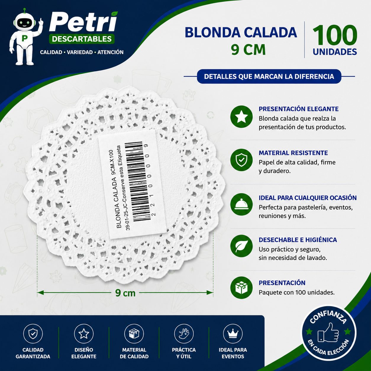 BLONDA CALADA 9 CM
