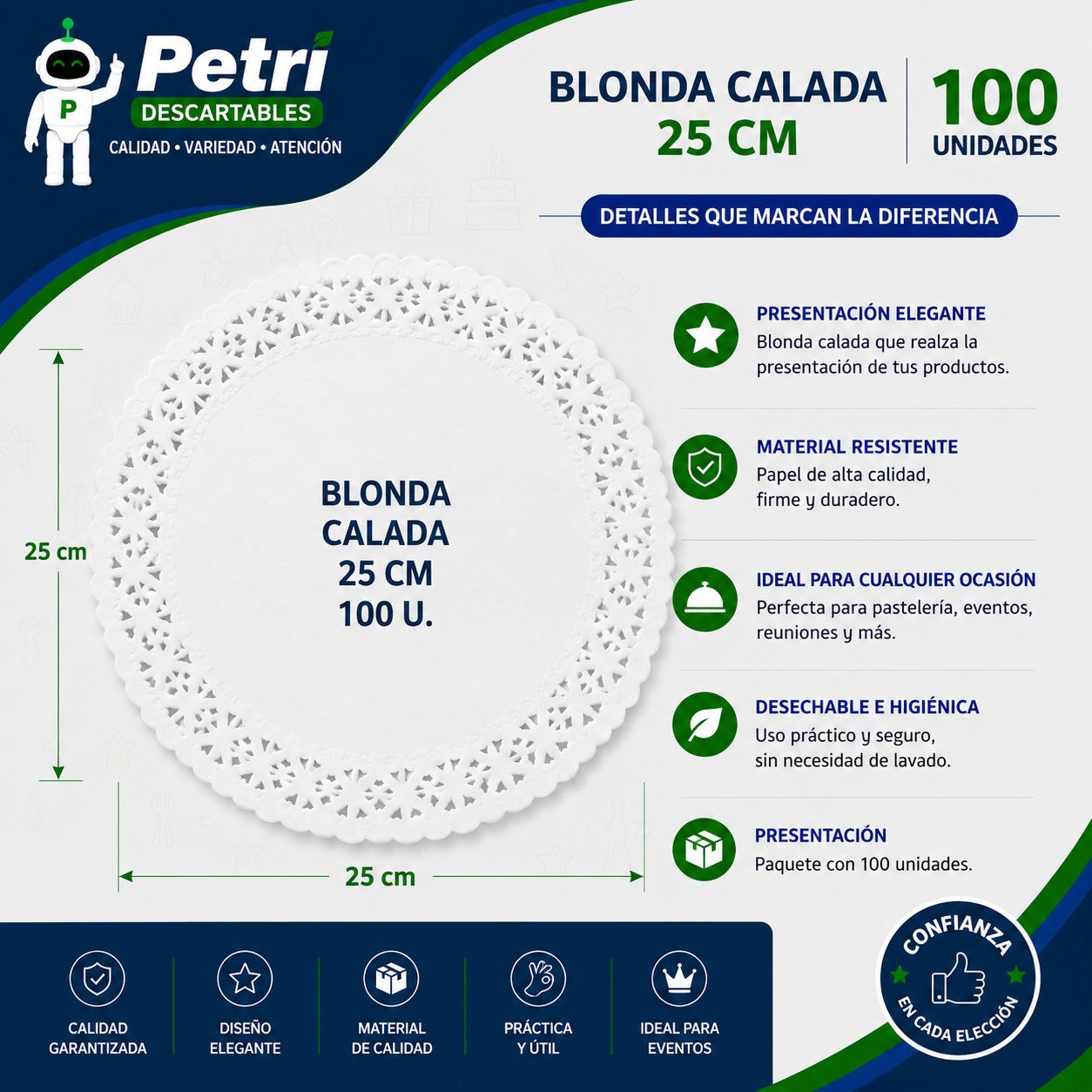 BLONDA CALADA 25 CM