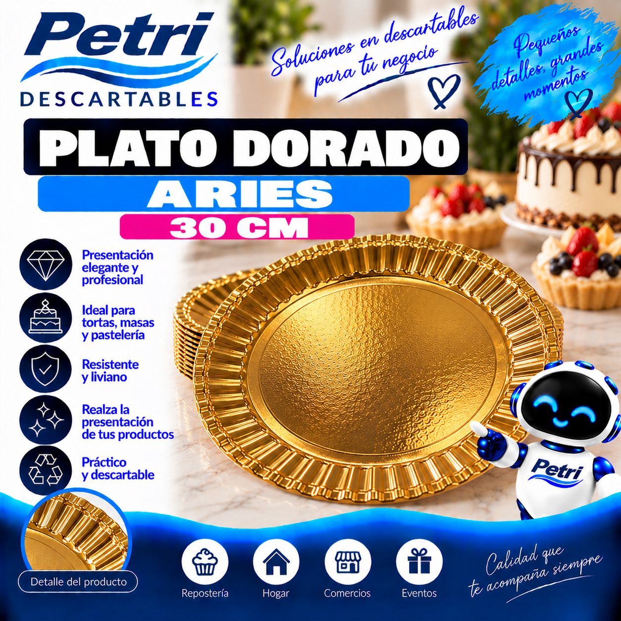 PLATO DORADO ARIES 30 CM