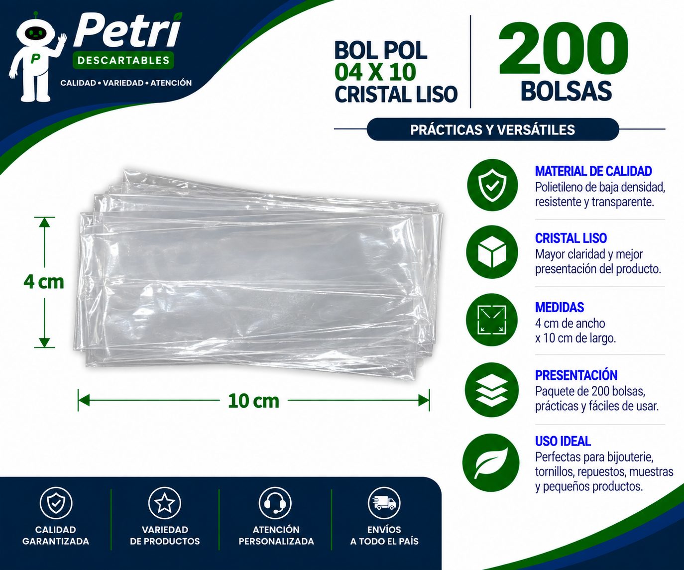 BOL POLIP 04X10 CRISTAL LISO