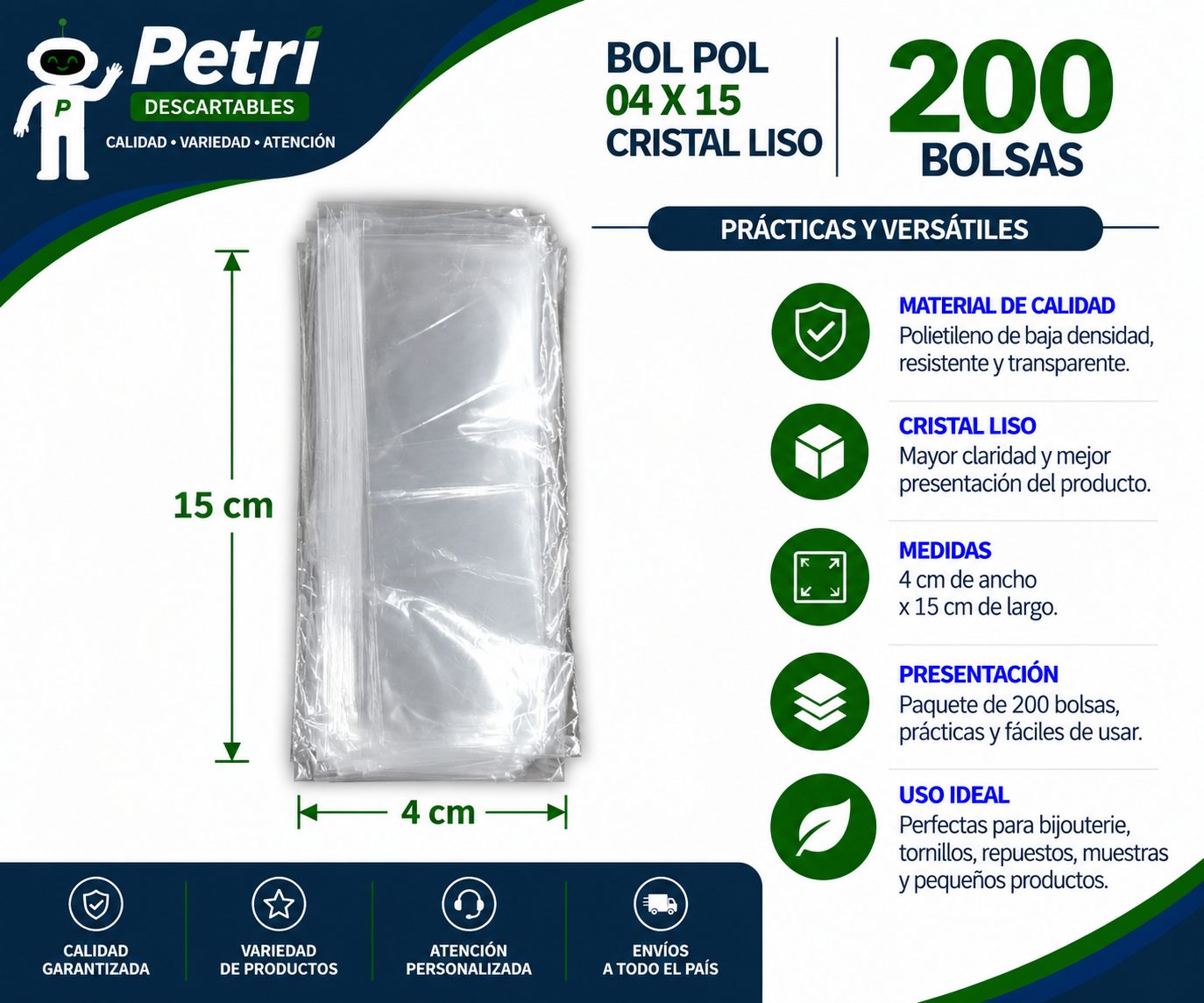 BOL POLIP 04X15 CRISTAL LISO