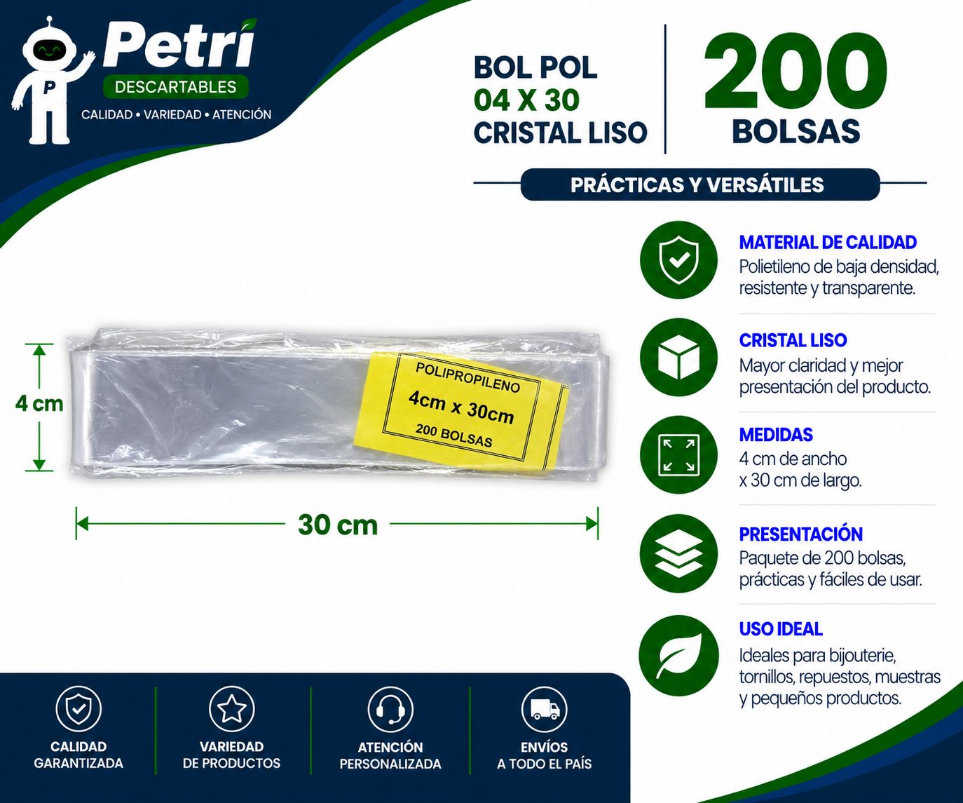 BOL POLIP 04X30 CRISTAL LISO