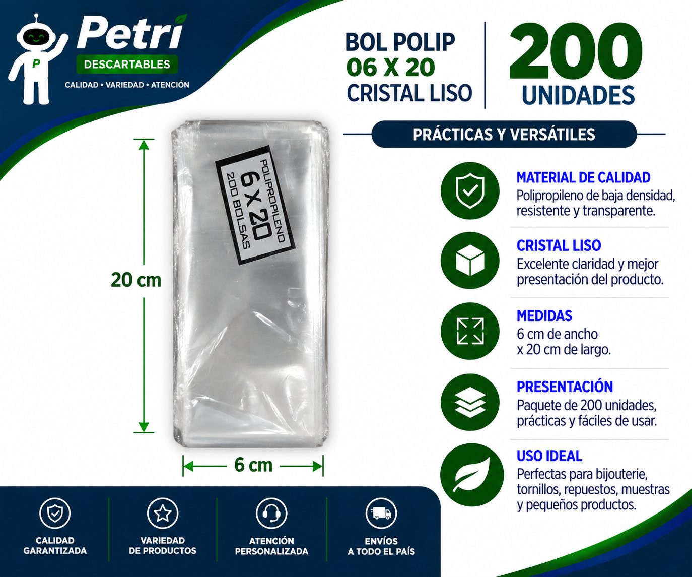BOL POLIP 06X20 CRISTAL LISO