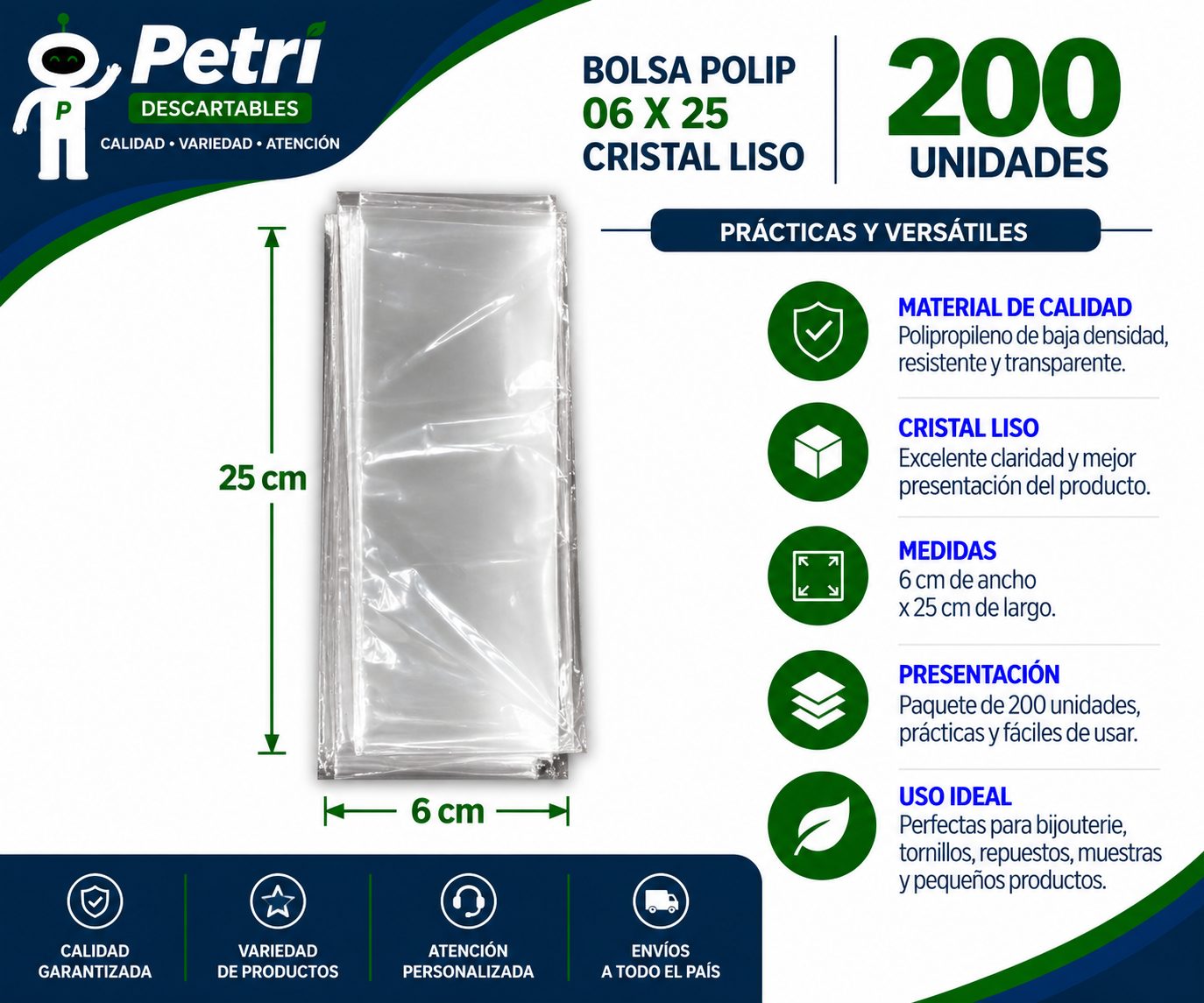 BOL POLIP 06X25 CRISTAL LISO