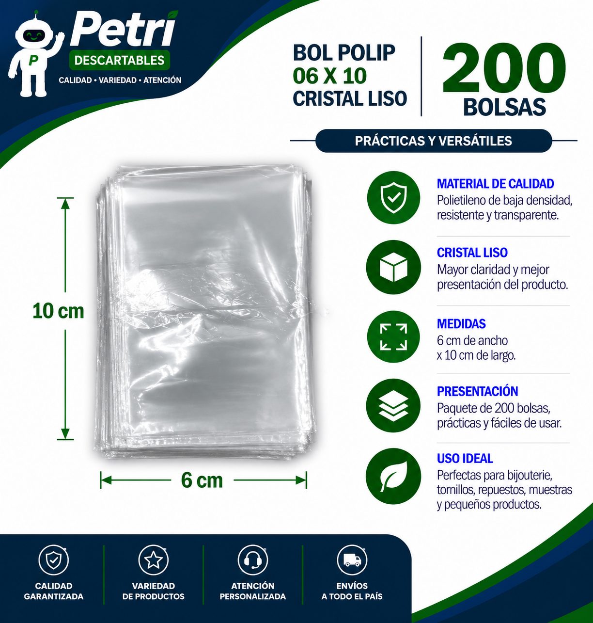 BOL POLIP 06X10 CRISTAL LISO