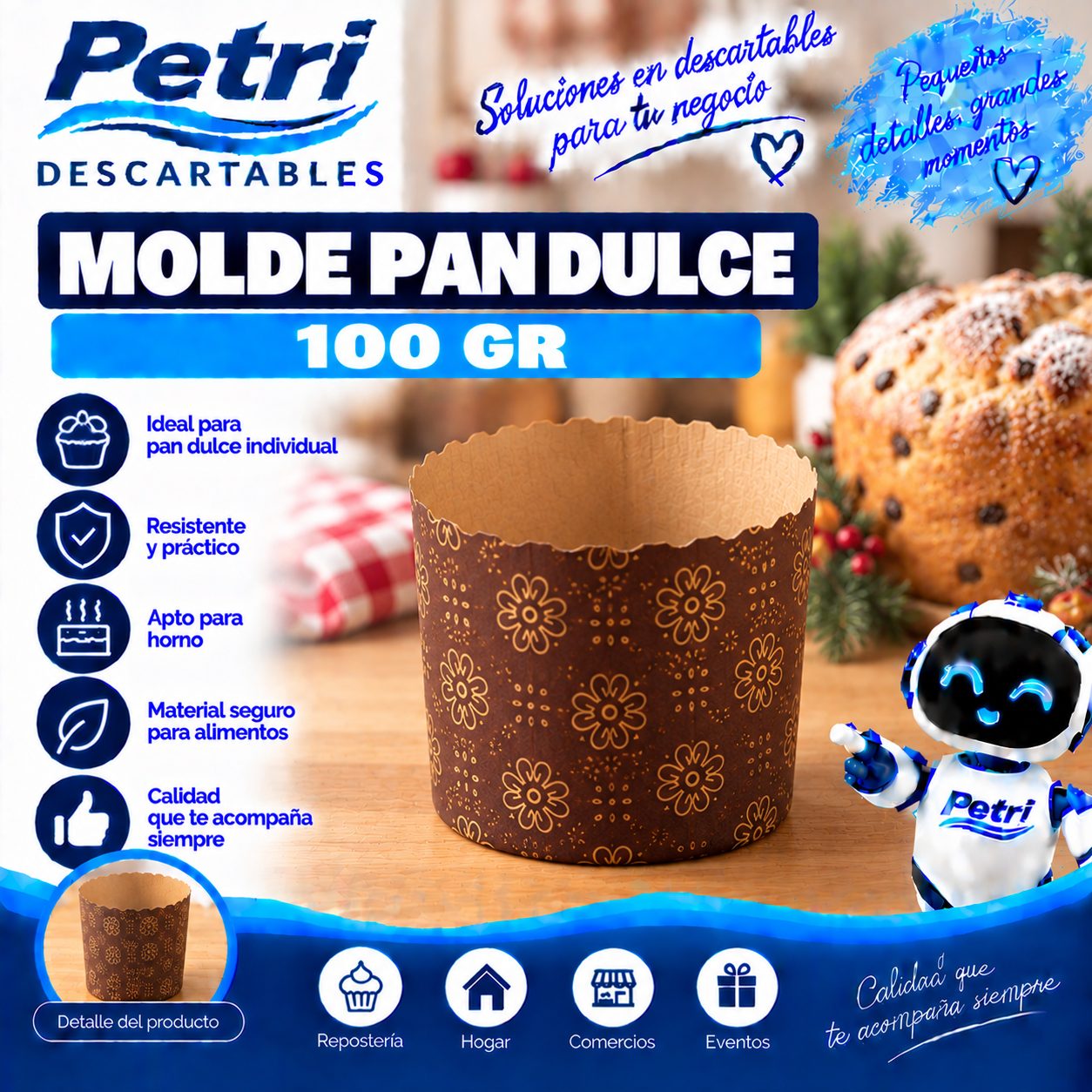 MOLDE PAN DULCE 100 GR