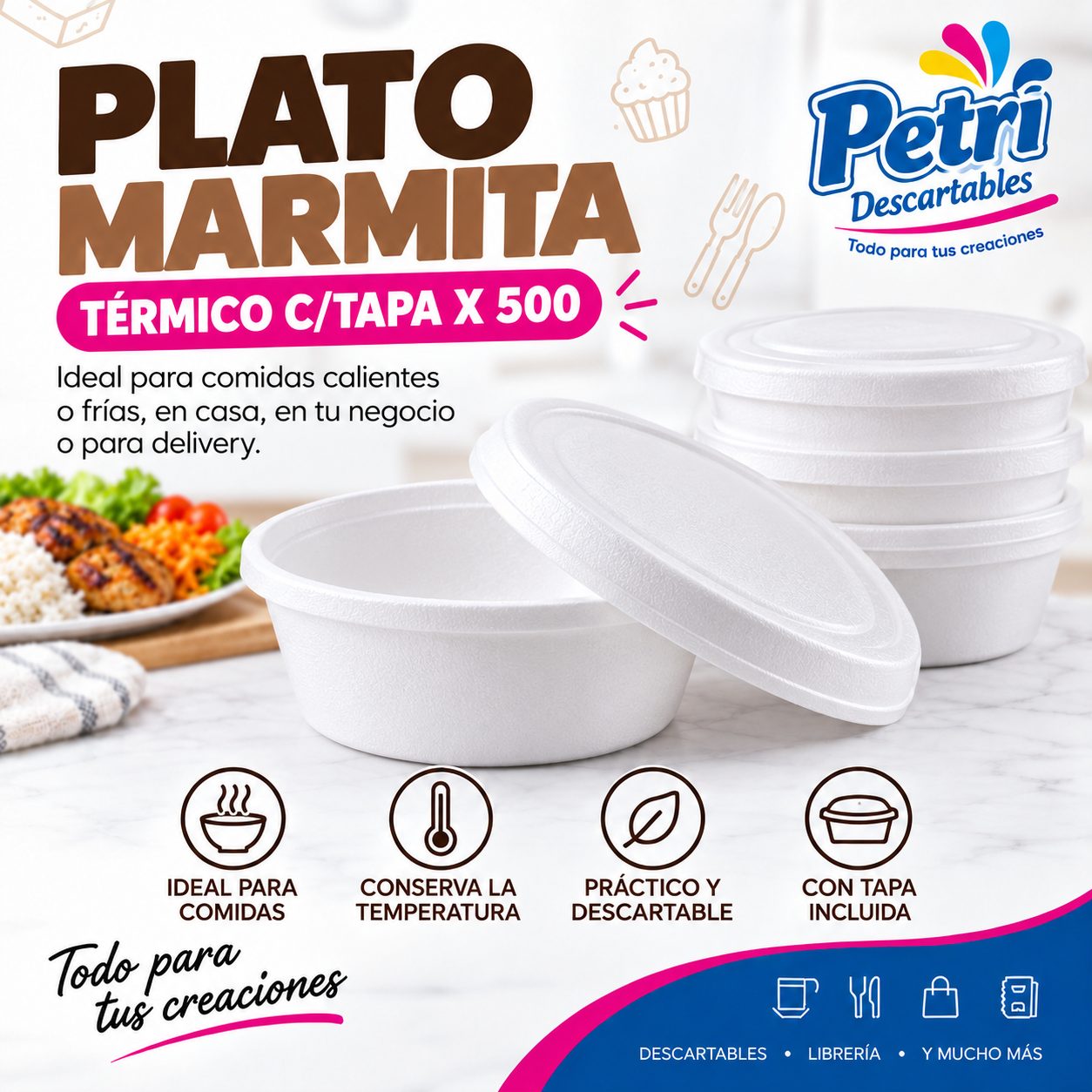 PALTO MARMITA TERMICO C/TAPA X 500 ML