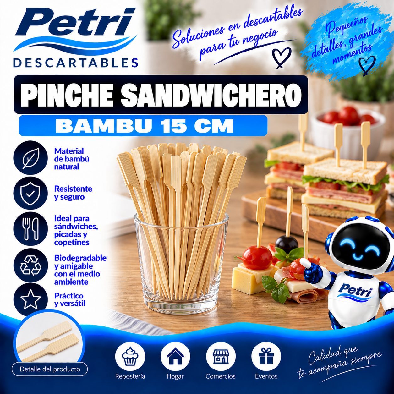 PINCHE SANDWICHERO BAMBU 15 CM