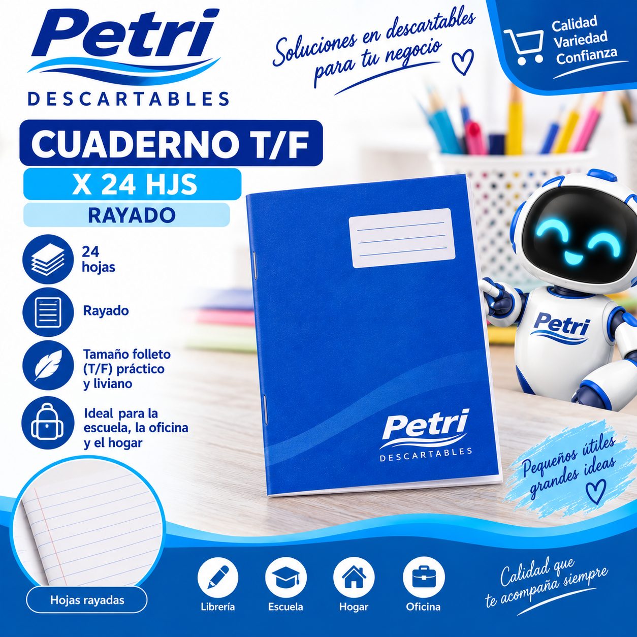 CUADERNO T/F X 24 RAYADO