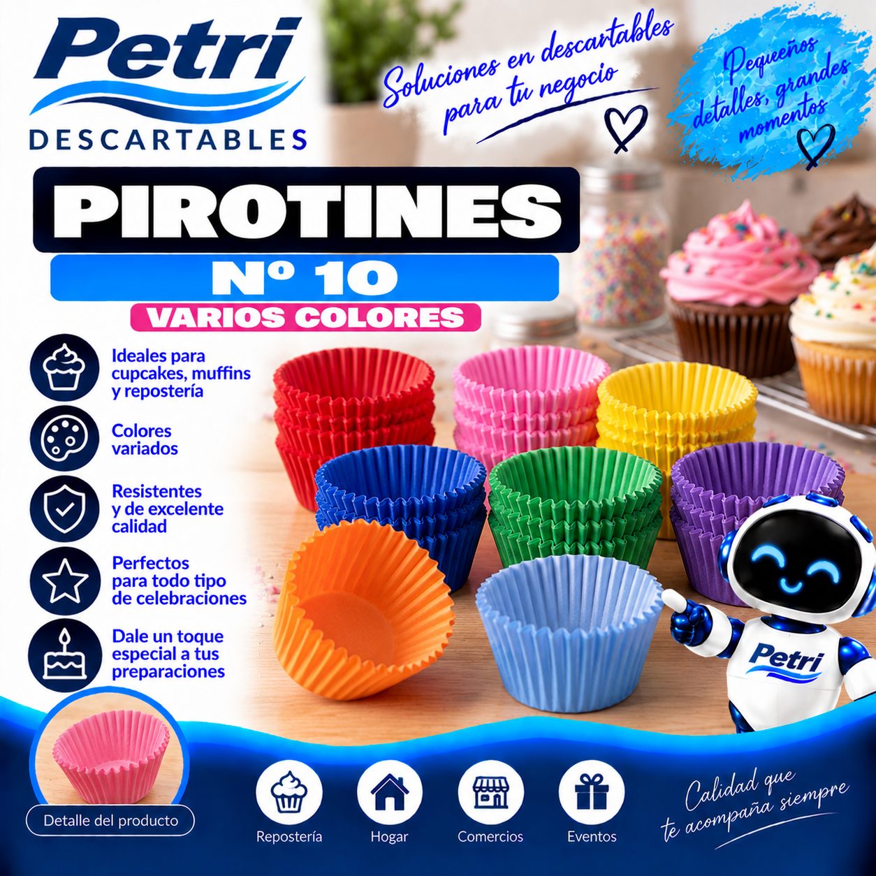 PIROTINES N° 10 VARIOS COLORES