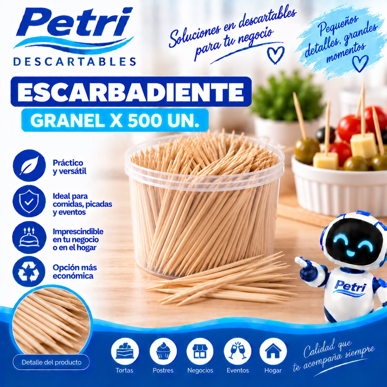 ESCARBADIENTE GRANEL X 500 UN.
