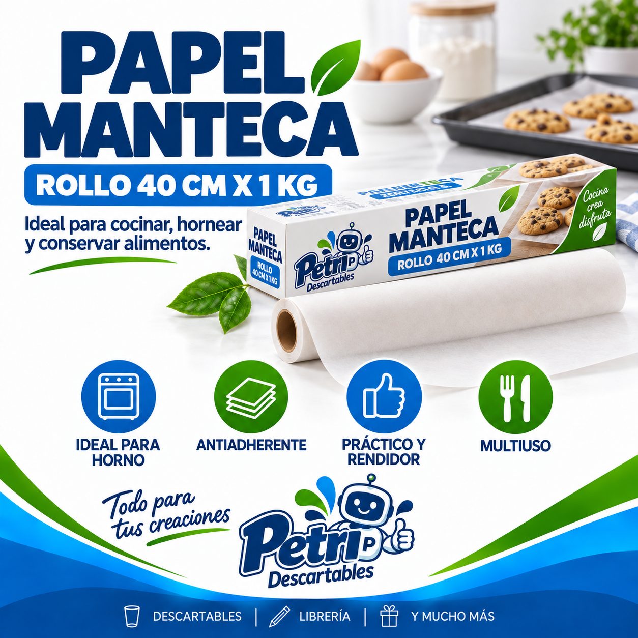 PAPEL MANTECA ROLLO 40 CM X 1 KG
