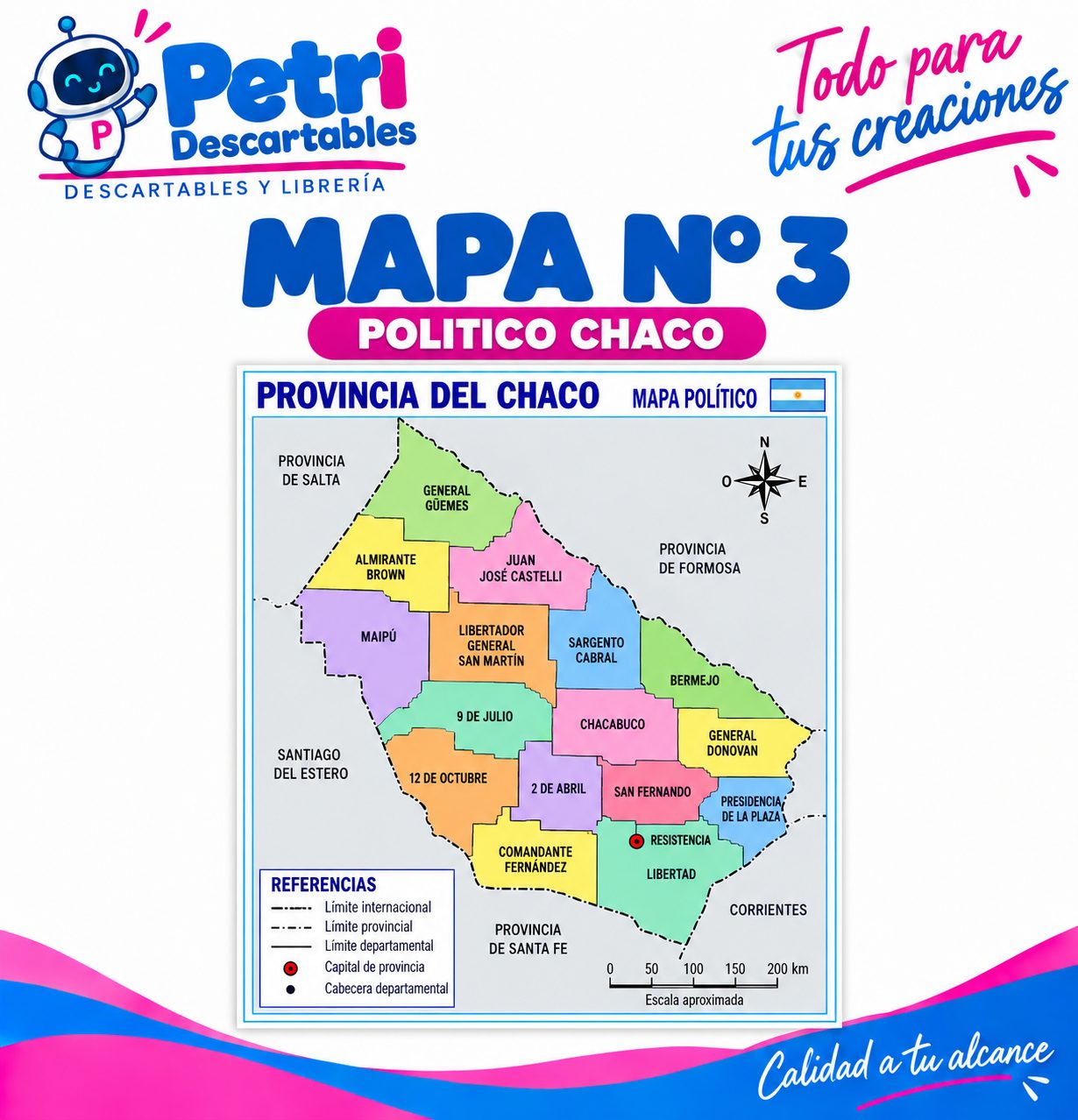 MAPA N° 3 POLITICO CHACO