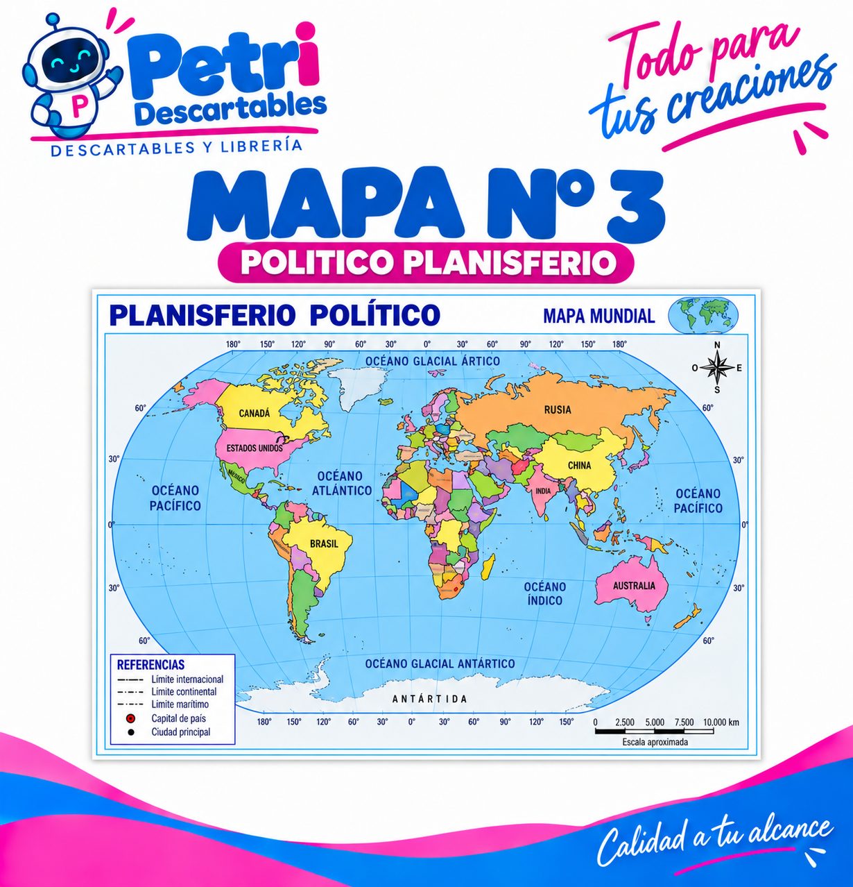 MAPA N° 3 POLITICO PLANISFERIO