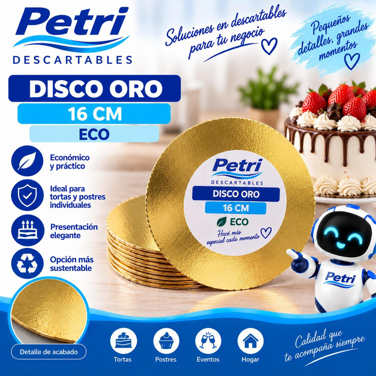 DISCO ORO 16 CM ECO