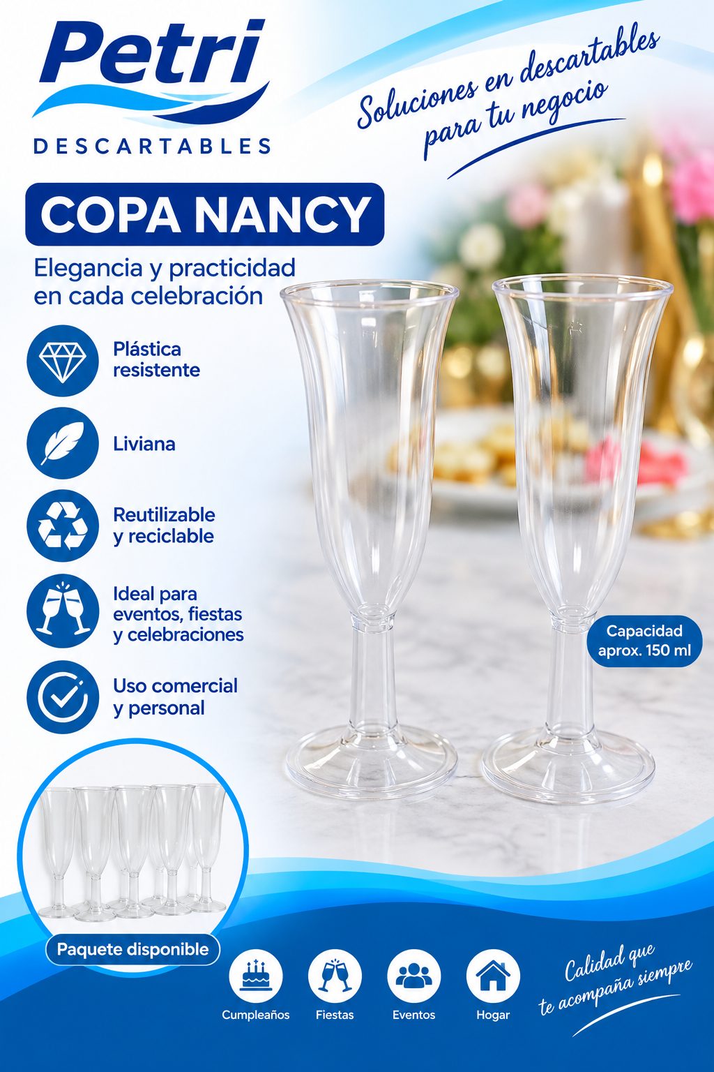COPA NANCY CTISTAL CON PIE NEGRO/TRANS