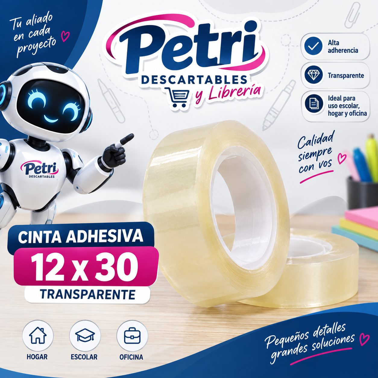 CINTA ADHESIVA 12X30 TRANSPARENTE