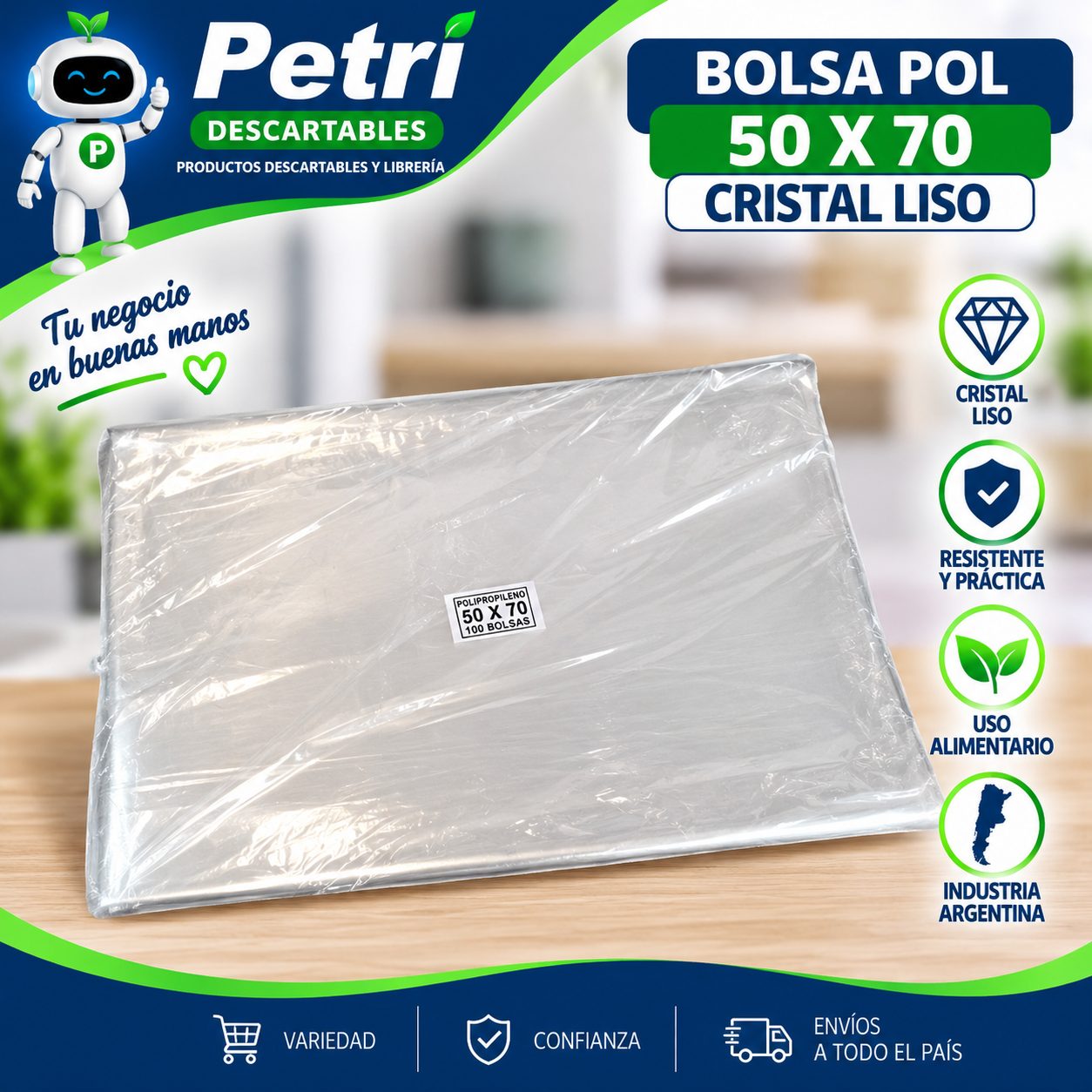 BOL POLIP 50X70X30 CRISTAL LISO