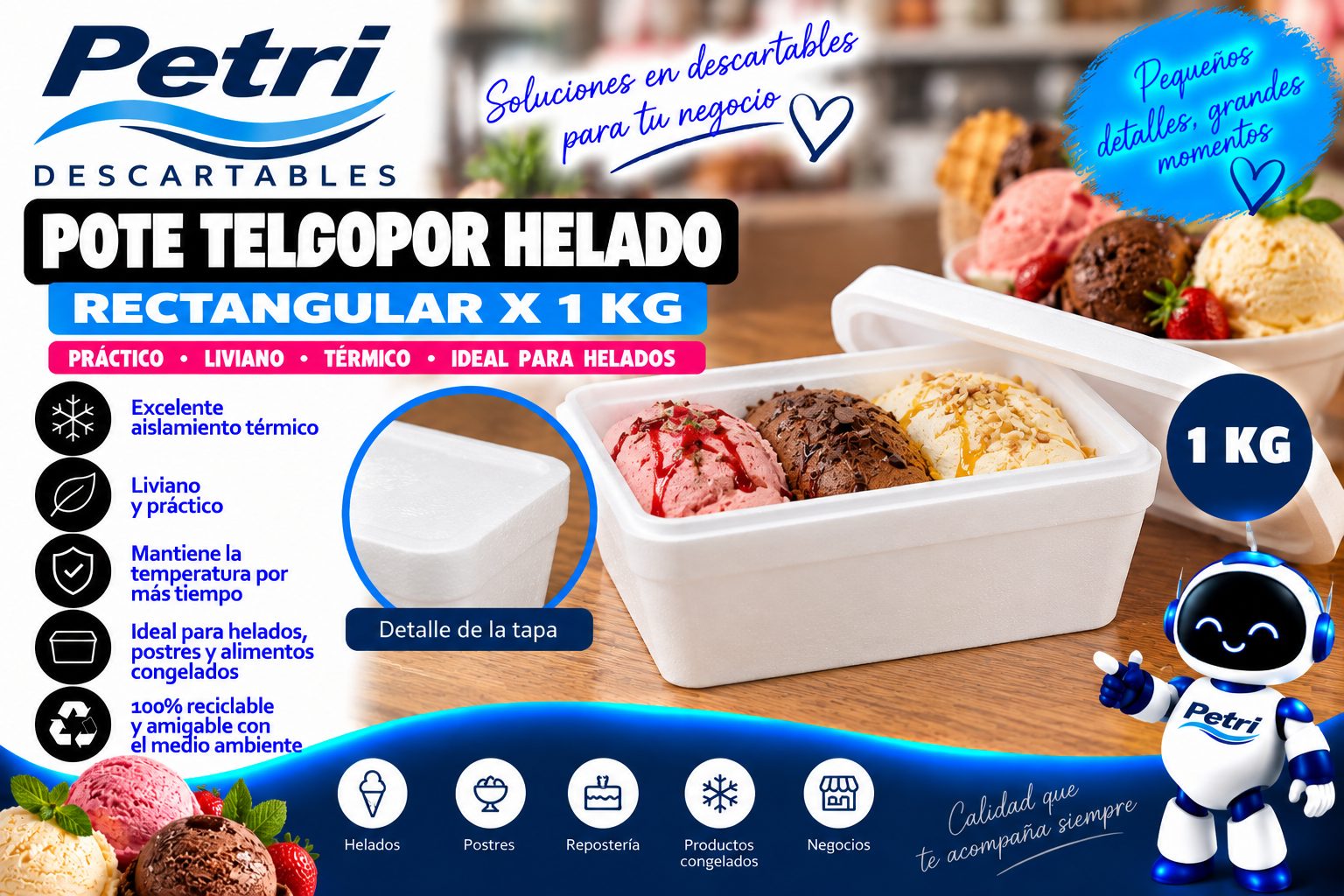 POTE TELGOPOR HELADO RECTANGULAR X 1 KG