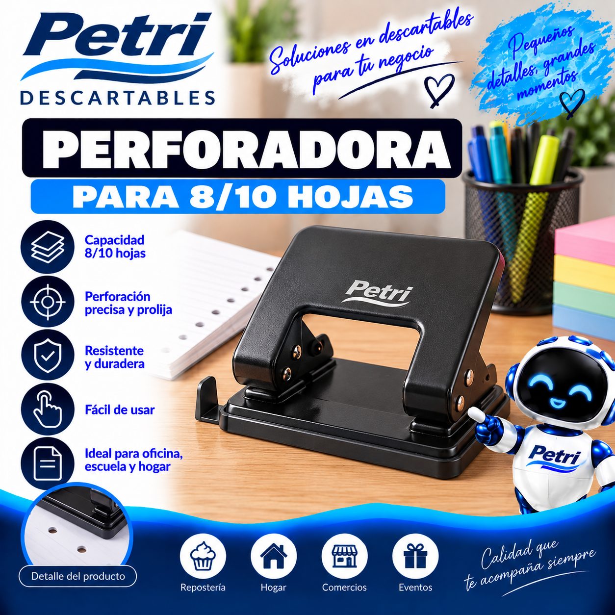 PERFORADORA PARA 8/10 HOJAS
