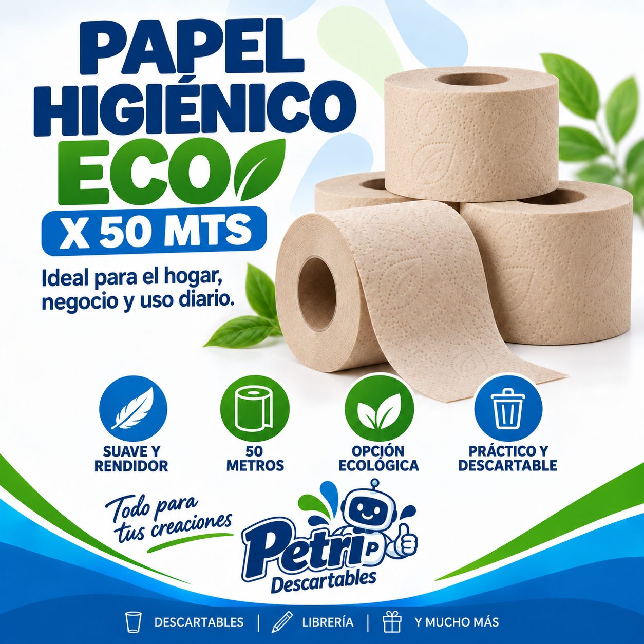 PAPEL HIGIENICO ECO X 50 MTS
