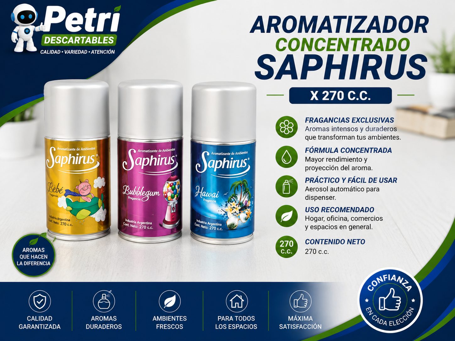 AROMATIZADOR CONCENTRADO SAPHIRUS X 270 C.C.