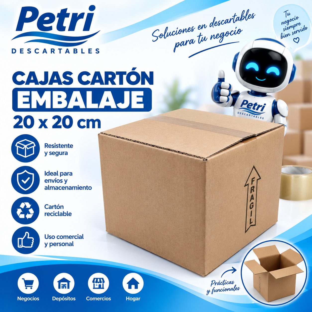CAJAS CARTON EMBALAJE 20X20X20