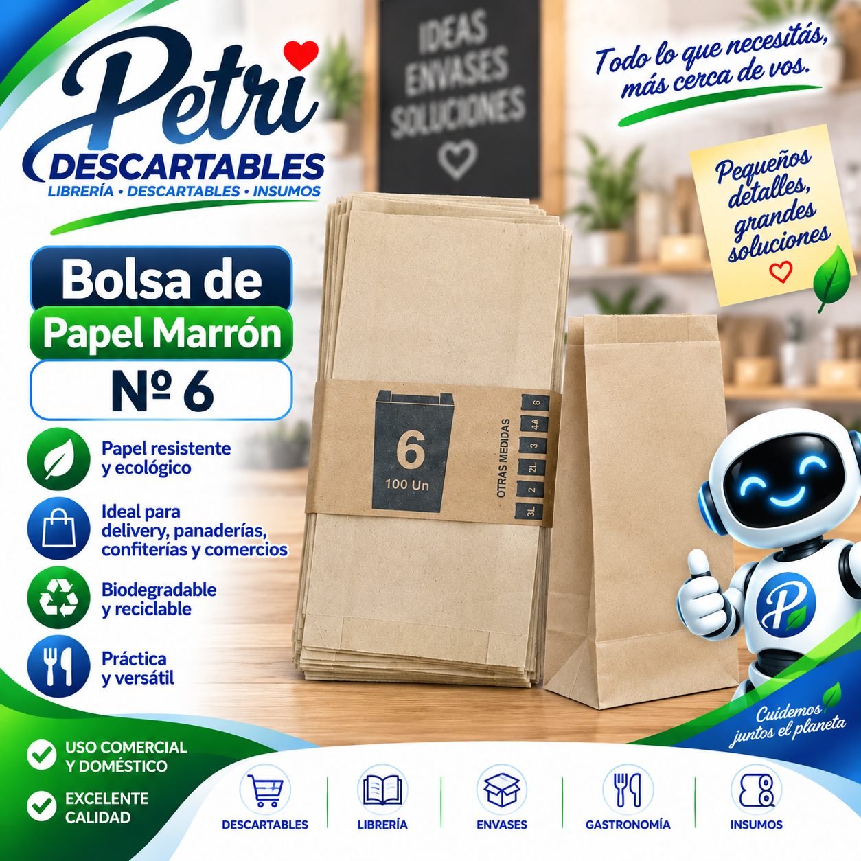 BOLSA PAPEL MARRON 6