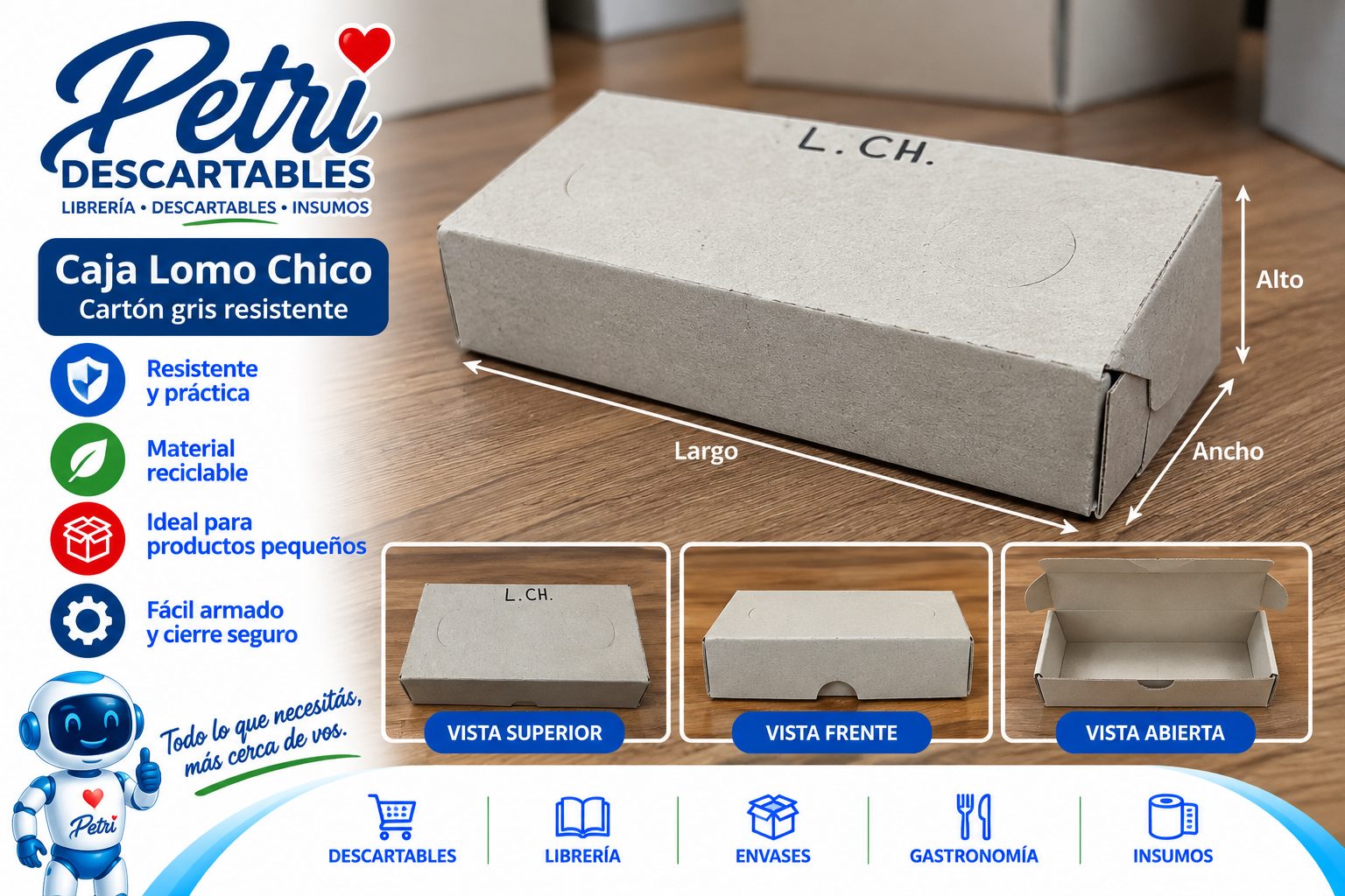 CAJA LOMO GRIS CHICO