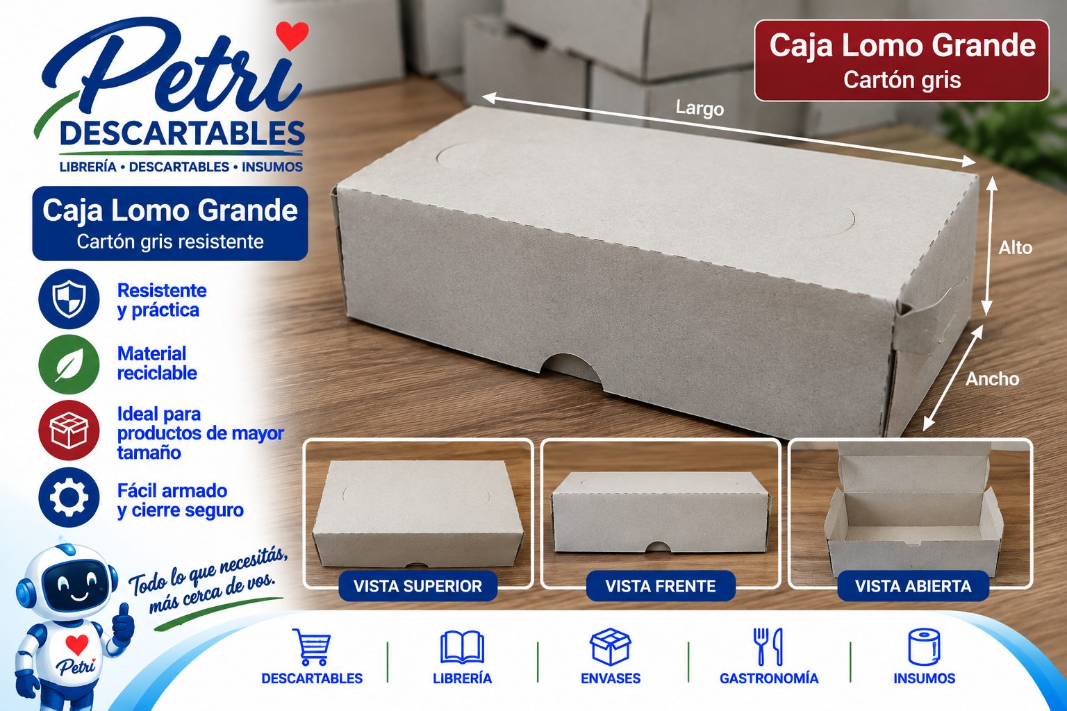 CAJA LOMO GRANDE GRIS