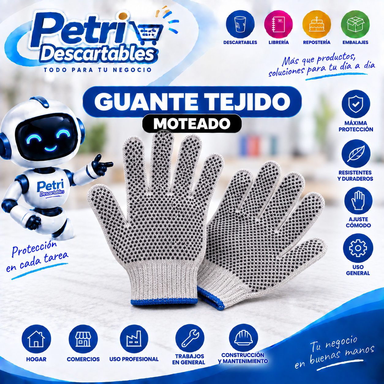 GUANTE TEJIDO MOTEADO