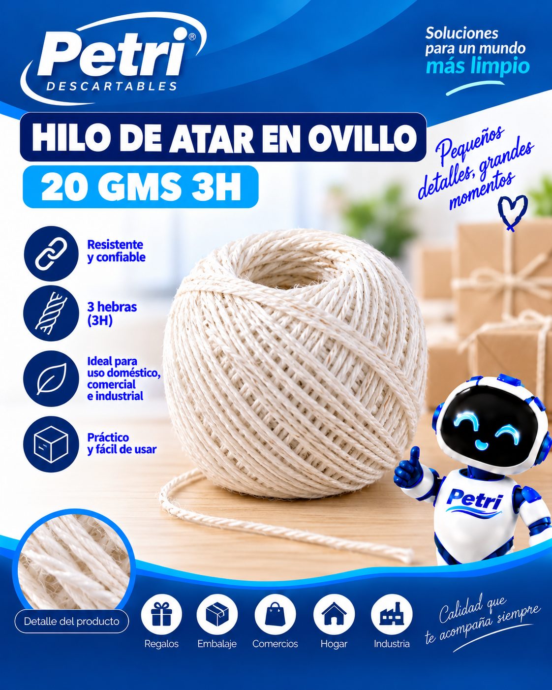 HILO DE ATAR EN OVILLO 20 GMS 3H