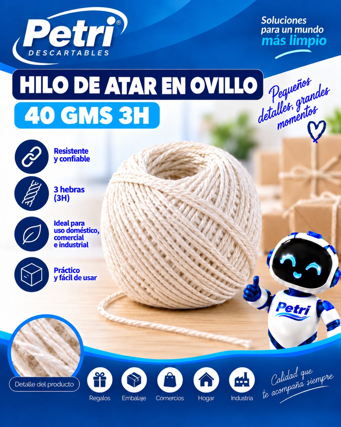 HILO DE ATAR EN OVILLO 40 GMS 3H