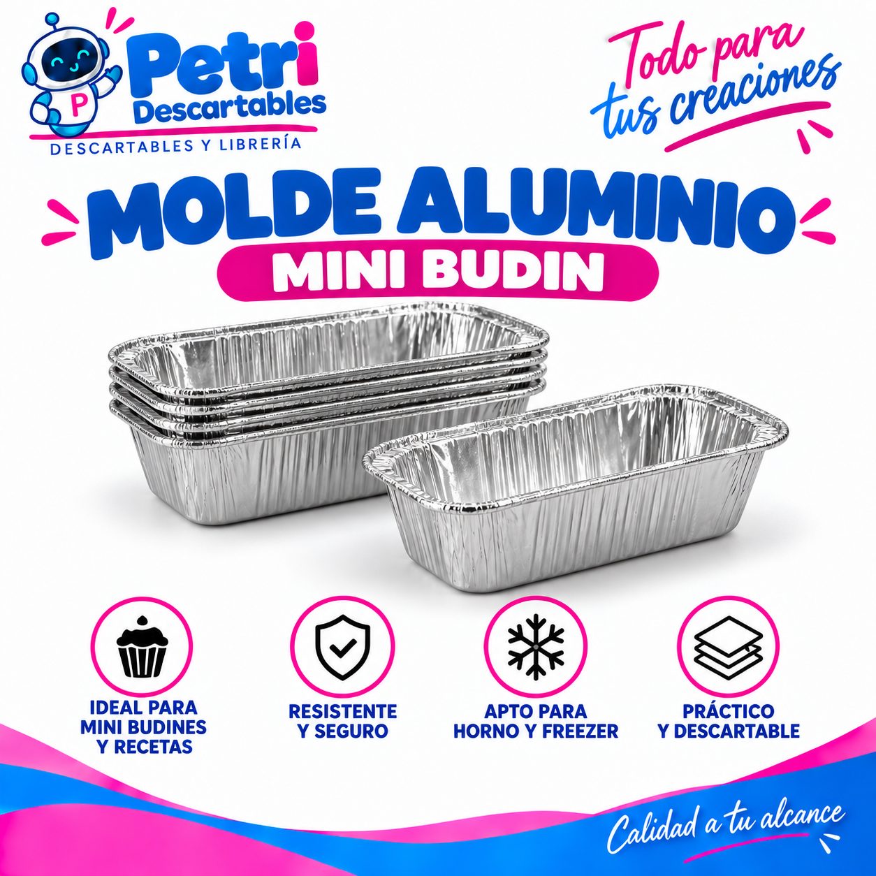 MOLDE ALUMINIO MINI BUDIN