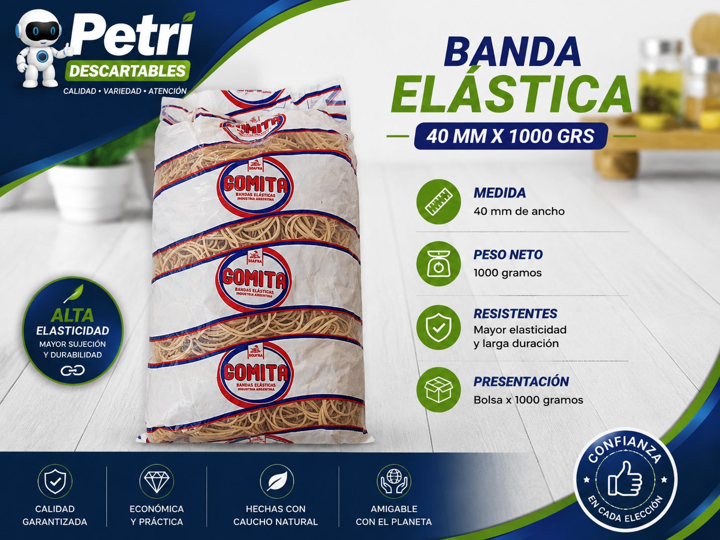 BANDA ELASTICA 40 MM X 1000 GRS